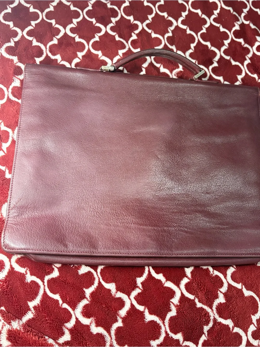 Vintage Longchamp Paris Burgundy Leather Briefcase Made in France